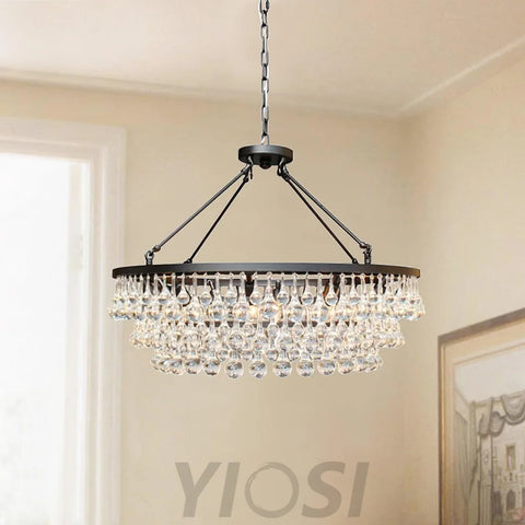 Unique Tiered Crystal Chandelier Φ 15.7″ - Crystals-1-Yiosilamp