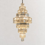 Universo Crystal Halo Chandelier on a light warm plaster wall