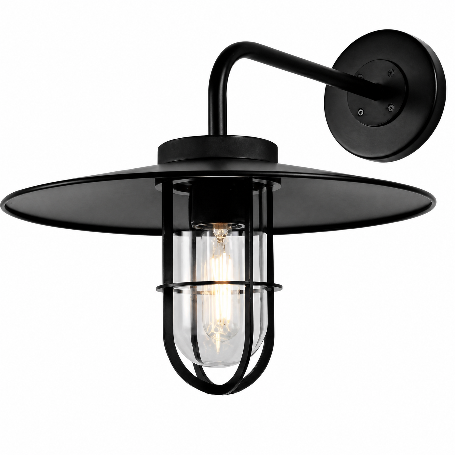 Upper and Lower Glass Tube Circular Pendant - 20-Light - Black
