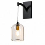 Upper and Lower Glass Tube Double-layer Round Pendant - 24-Light - Copper Color
