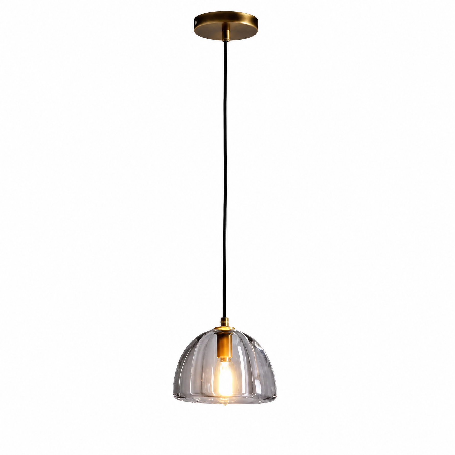 Upper and Lower Glass Tube Round Pendant - 20-Light - Sand Nickel Color