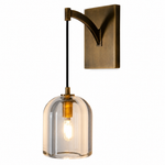 Upper and Lower Glass Tubes Double-Layer Round Pendant - 24-Light - Black