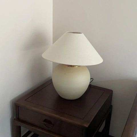 Upsala Ekeby Table Lamp ∅ 12″ - Fabric-1-Yiosilamp