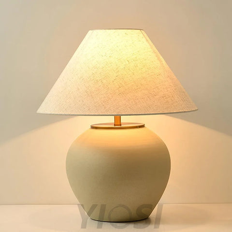 Upsala Ekeby Table Lamp ∅ 12″ - Fabric-1-Yiosilamp