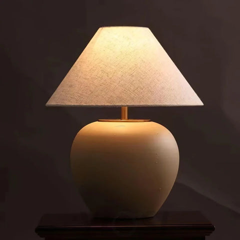 Upsala Ekeby Table Lamp ∅ 12″ - Fabric-1-Yiosilamp