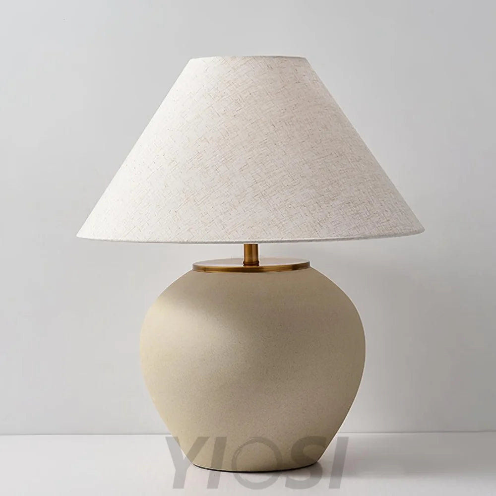 Upsala Ekeby Table Lamp ∅ 12″ - Fabric-1-Yiosilamp