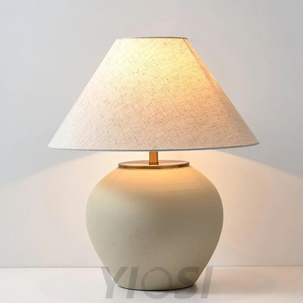 Upsala Ekeby Table Lamp ∅ 12″ - Fabric-1-Yiosilamp