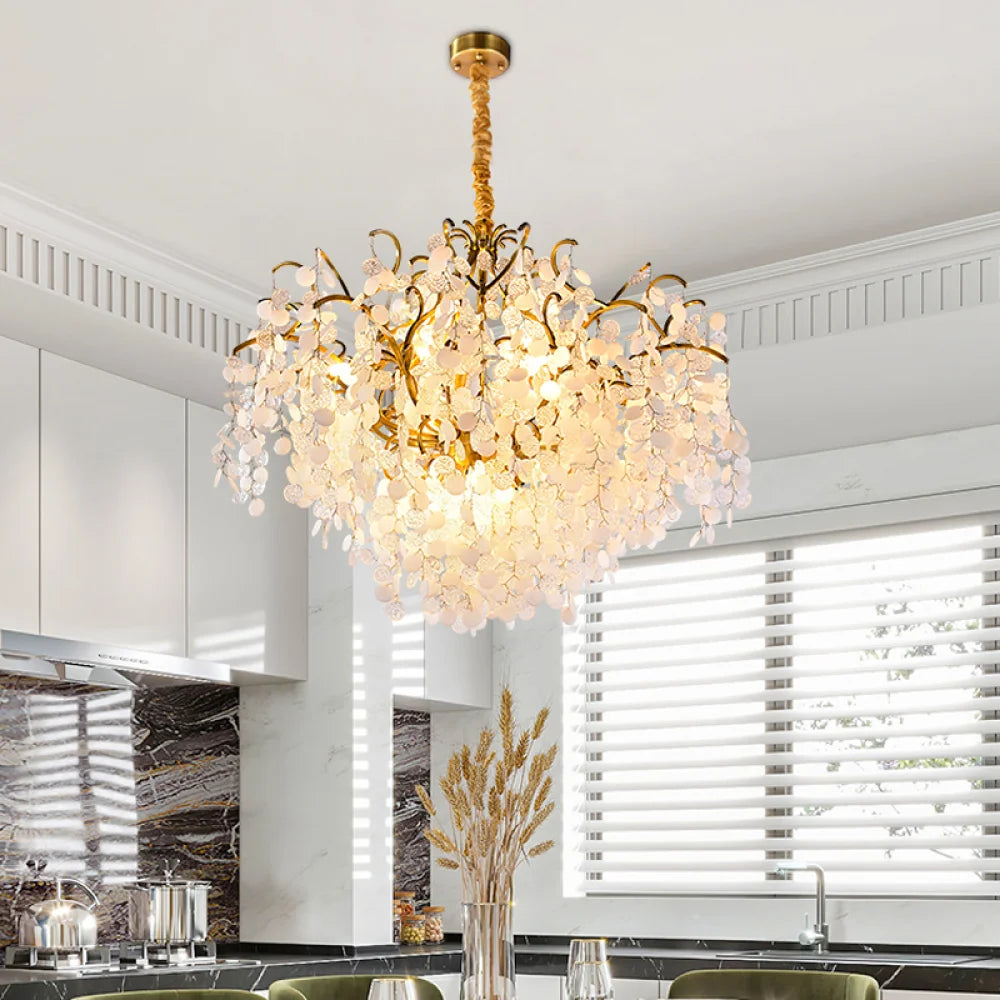 Ursa Modern Brass Branch Crystal Chandelier