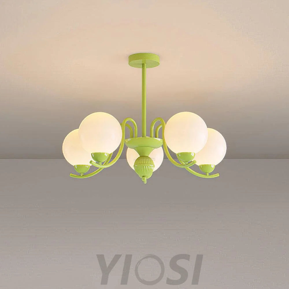 Vanilla Ball Chandelier with 3/5/6/8 heads - Bend, Marshmallow Chandelier-1-Yiosilamp