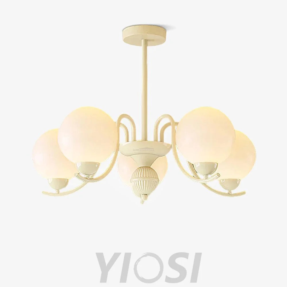 Vanilla Ball Chandelier with 3/5/6/8 heads - Bend, Marshmallow Chandelier-1-Yiosilamp