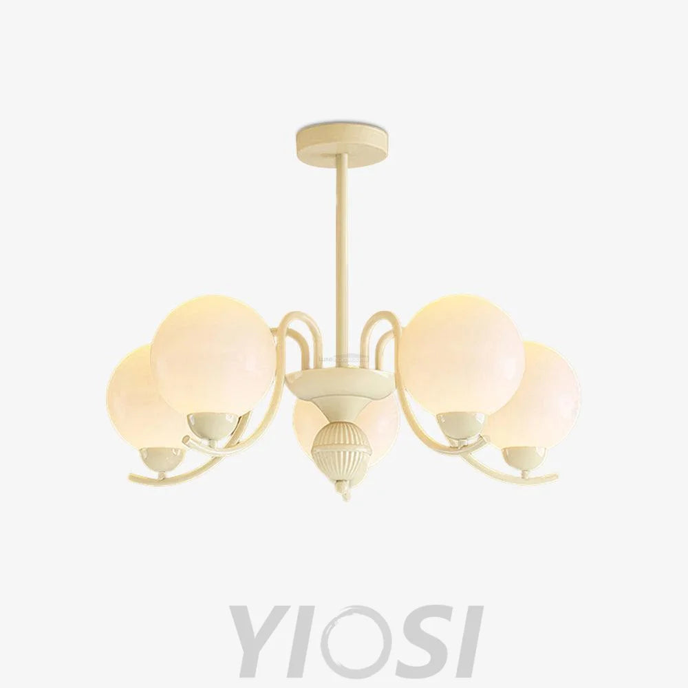 Vanilla Ball Chandelier with 3/5/6/8 heads - Bend, Marshmallow Chandelier-1-Yiosilamp