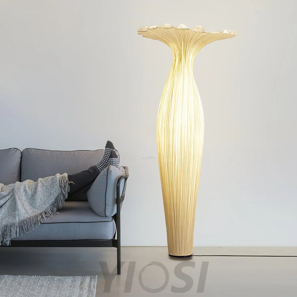 Vase Fabric Floor Lamp ∅ 19.7″ - Drapery-1-Yiosilamp