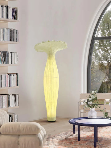 Vase Fabric Floor Lamp ∅ 19.7″ - Drapery-1-Yiosilamp