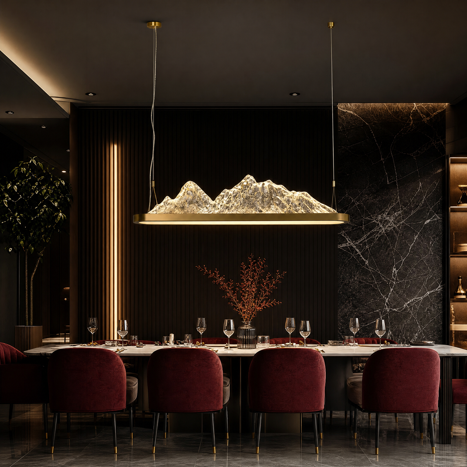 Vast Realm Modern Linear Dining Pendant Light - scene