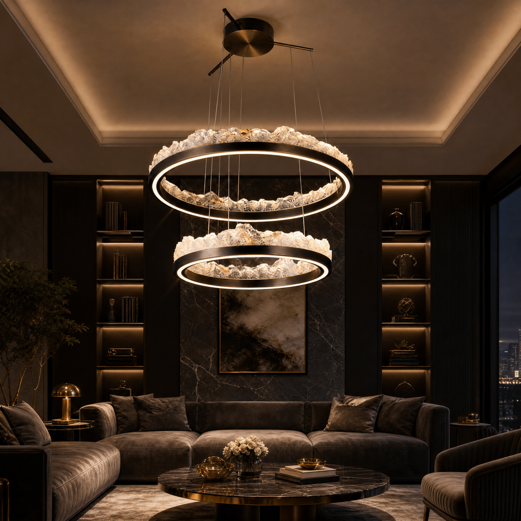 Vast Realm Modern Sculptural Pendant Light - scene