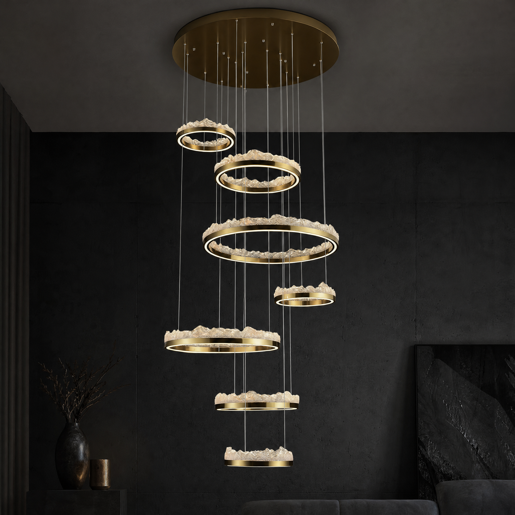Vast Realm Modern Sculptural Ring Chandelier - main