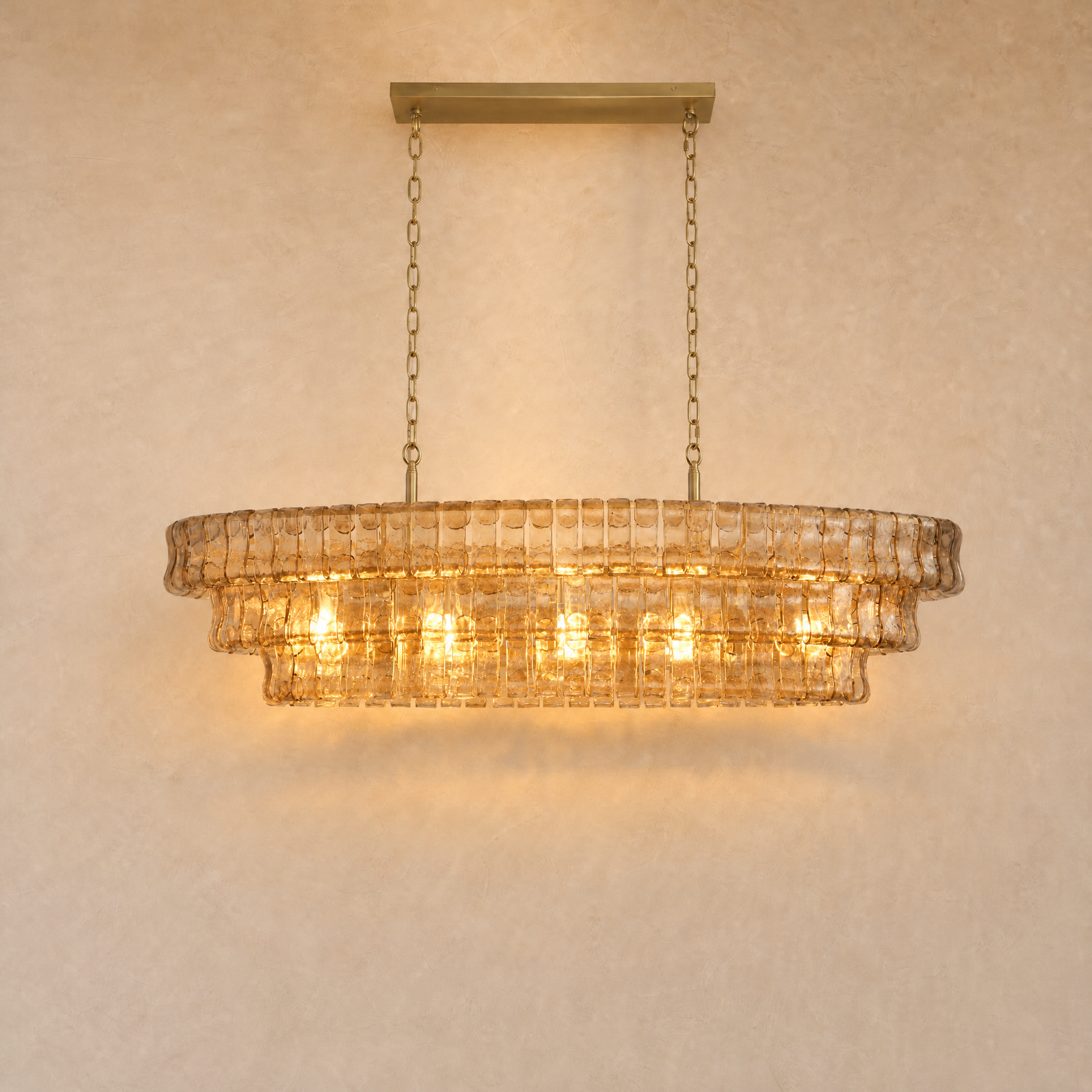 Amber Glass Pendant Light in a dining room