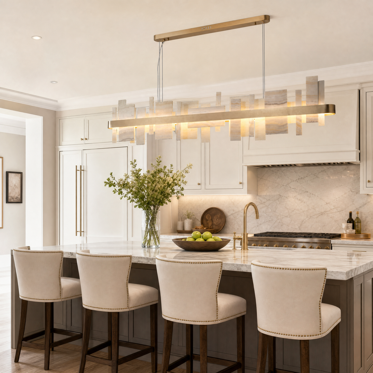 Mirage Natural Stone linear Chandelier