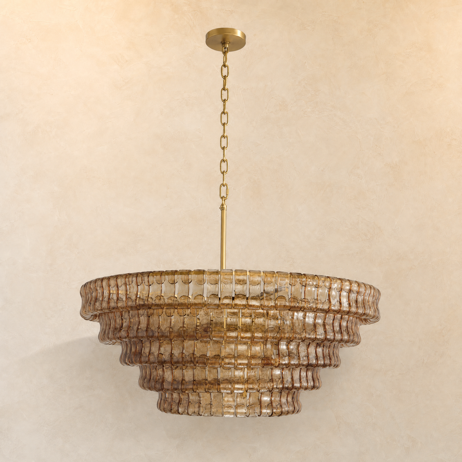 Amber Hook Plate Crystal Round Chandelier D1200 - Copper