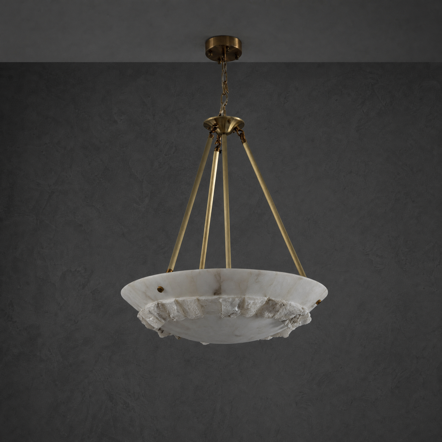 Lithmora Modern Brass Alabaster Pendant Light