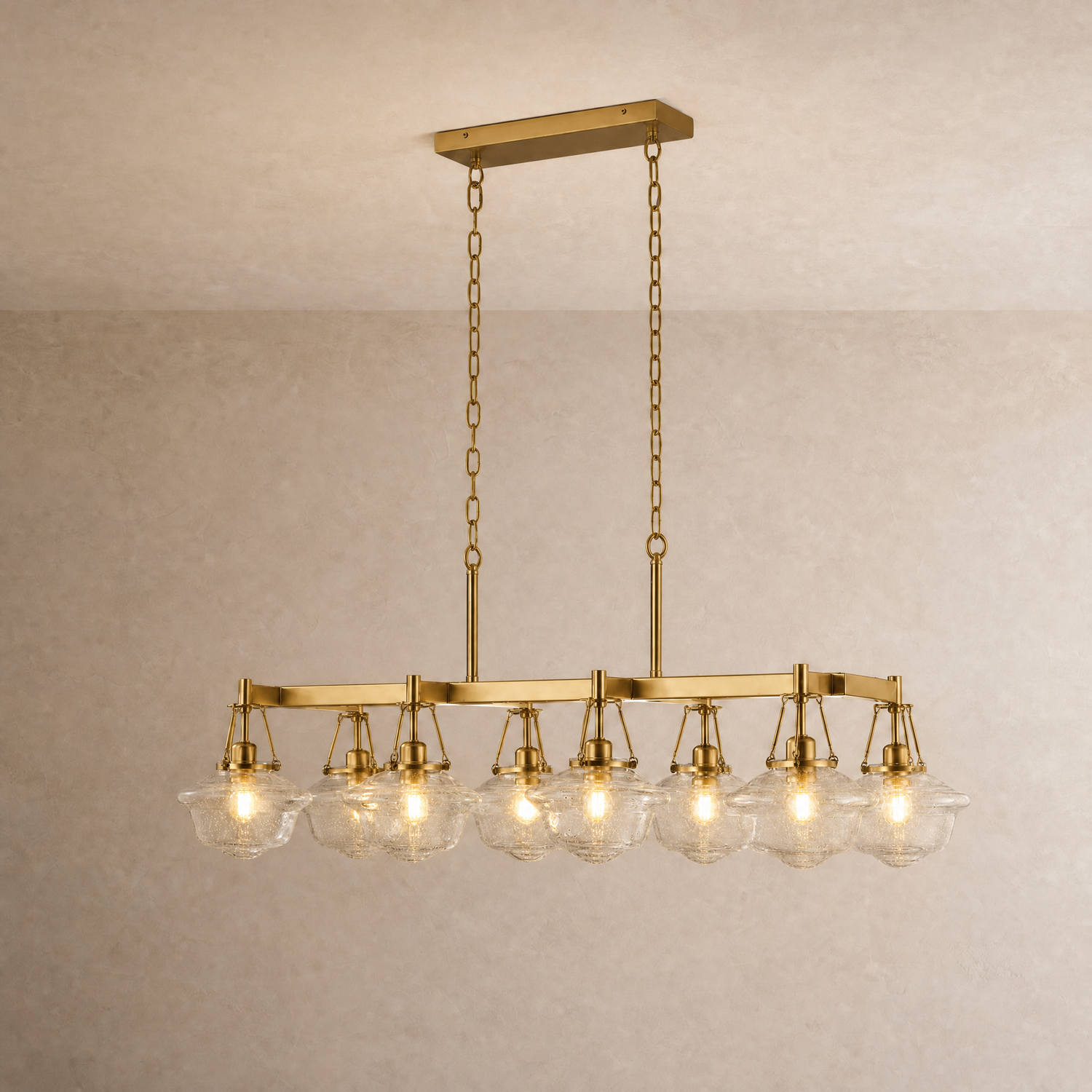 Bubble Glass 8-Light Linear Dining Pendant L1150