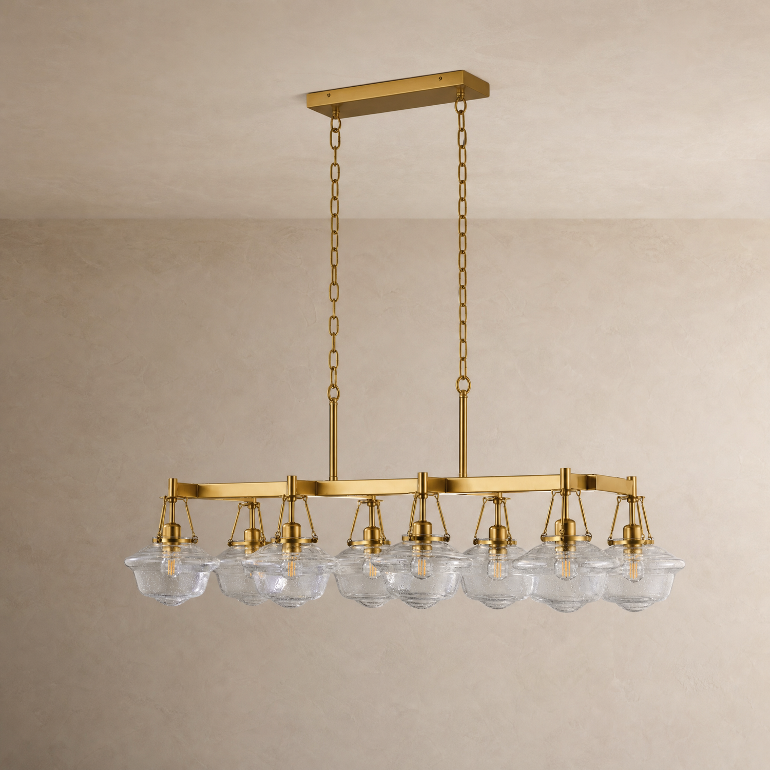 Bubble Glass 8-Light Linear Dining Pendant L1150