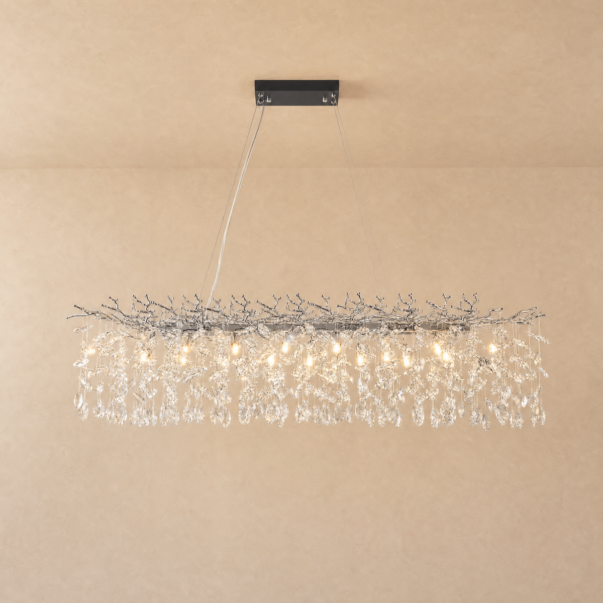 60'' Modern Crystal Tree Branch Chandelier