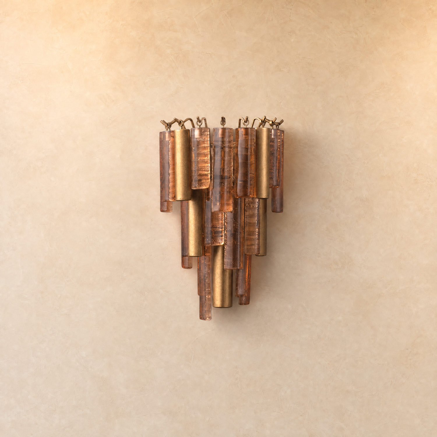 Heirloom Gold Amber Glass Wall Sconce H165 - Copper