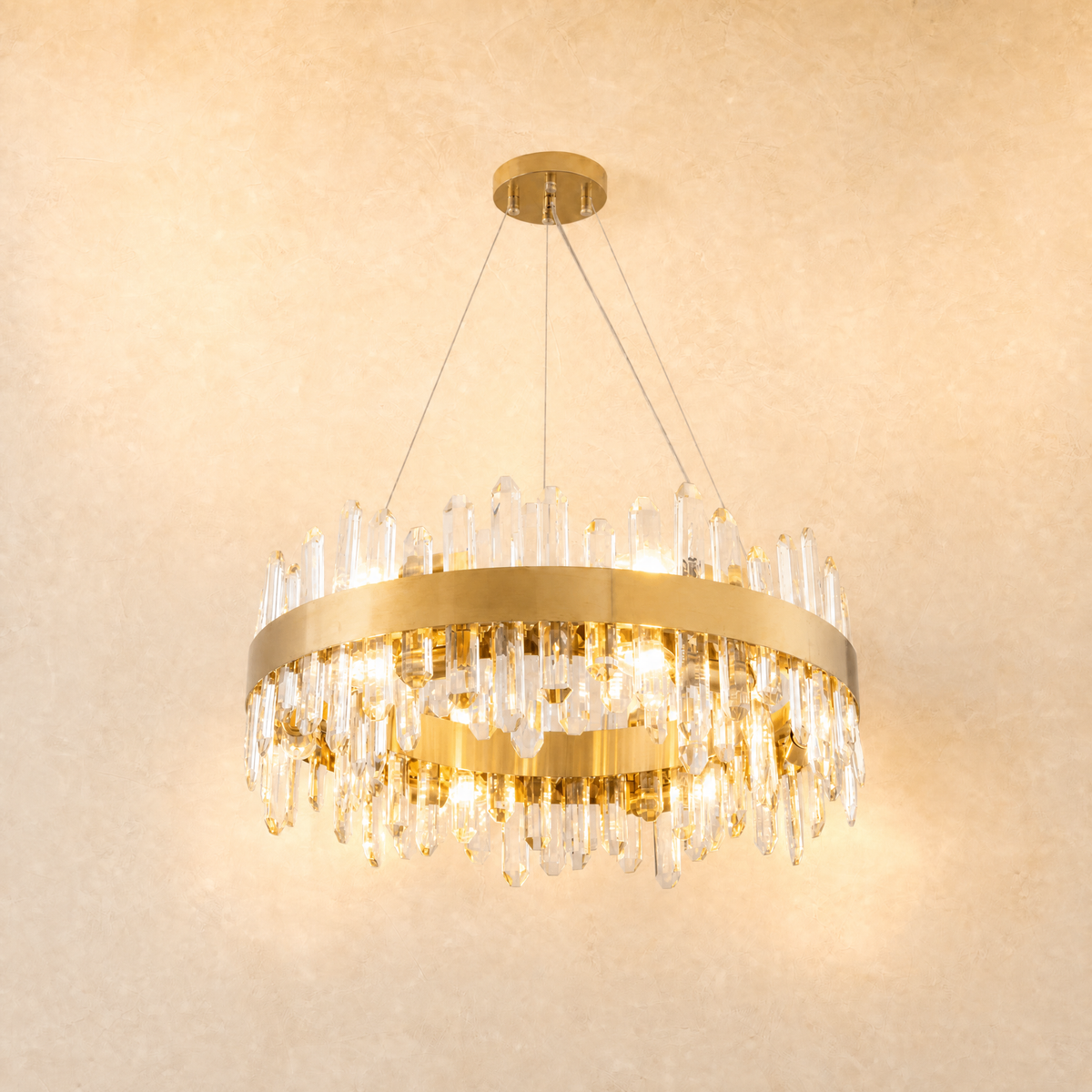 19.6'' Luxury Round 2-Tier K9 Crystal Chandelier
