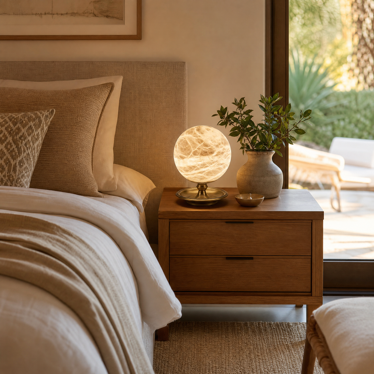 Traditional Orb Table Alabaster