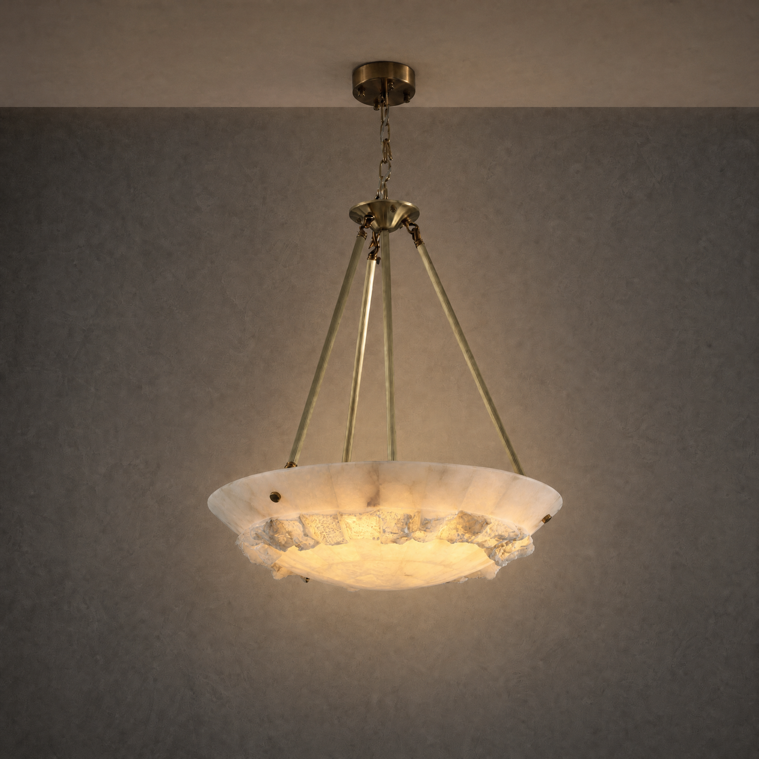 Lithmora Modern Brass Alabaster Pendant Light
