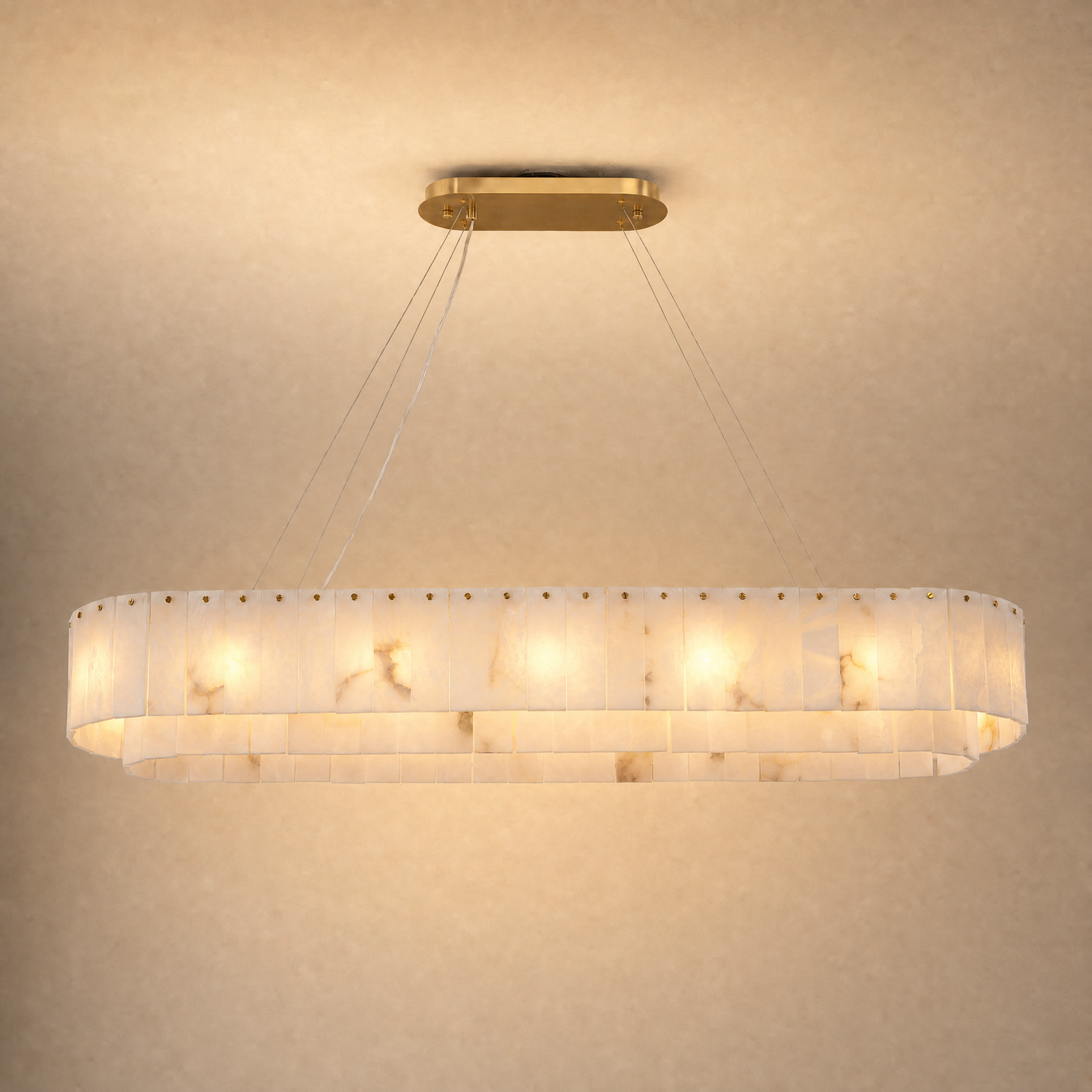 Alabaster Slice Chandelier Long 1370