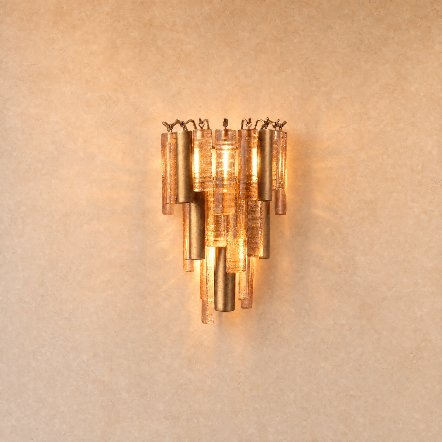 Heirloom Gold Amber Glass Wall Sconce H165 - Copper