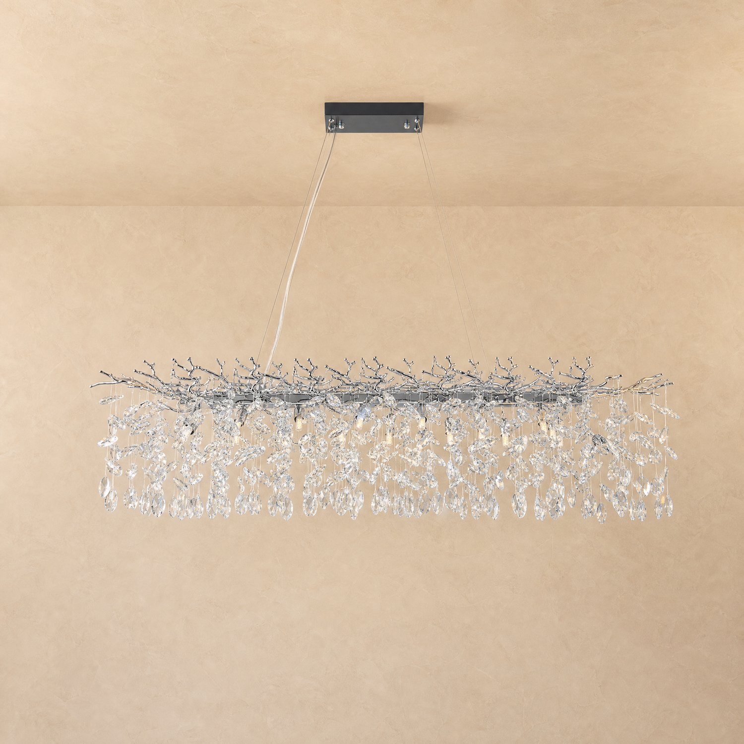 60'' Modern Crystal Tree Branch Chandelier