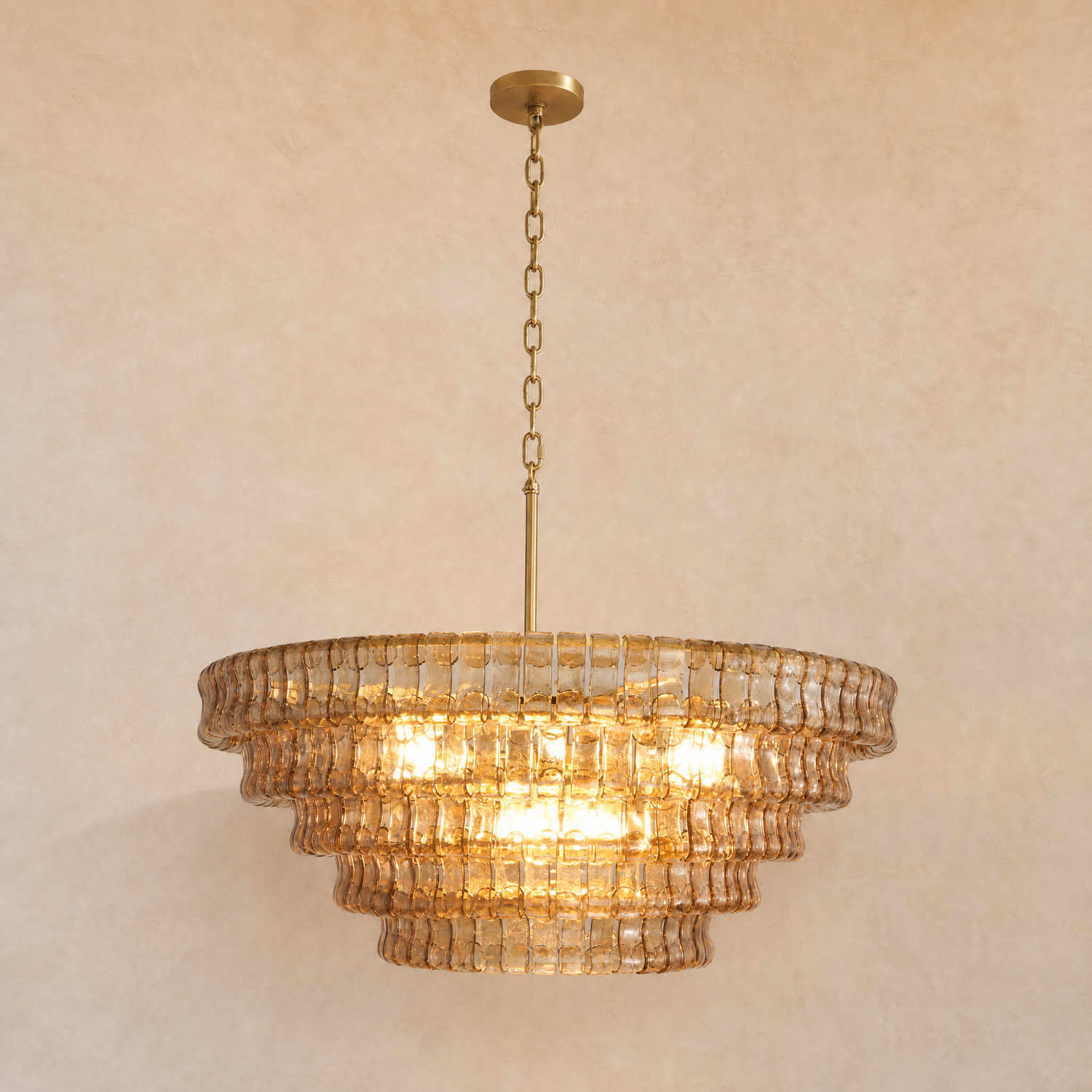 Amber Hook Plate Crystal Round Chandelier D1200 - Copper