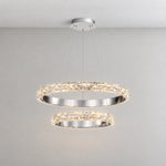 Vega Crystal Halo Chandelier 32"D – lights on
