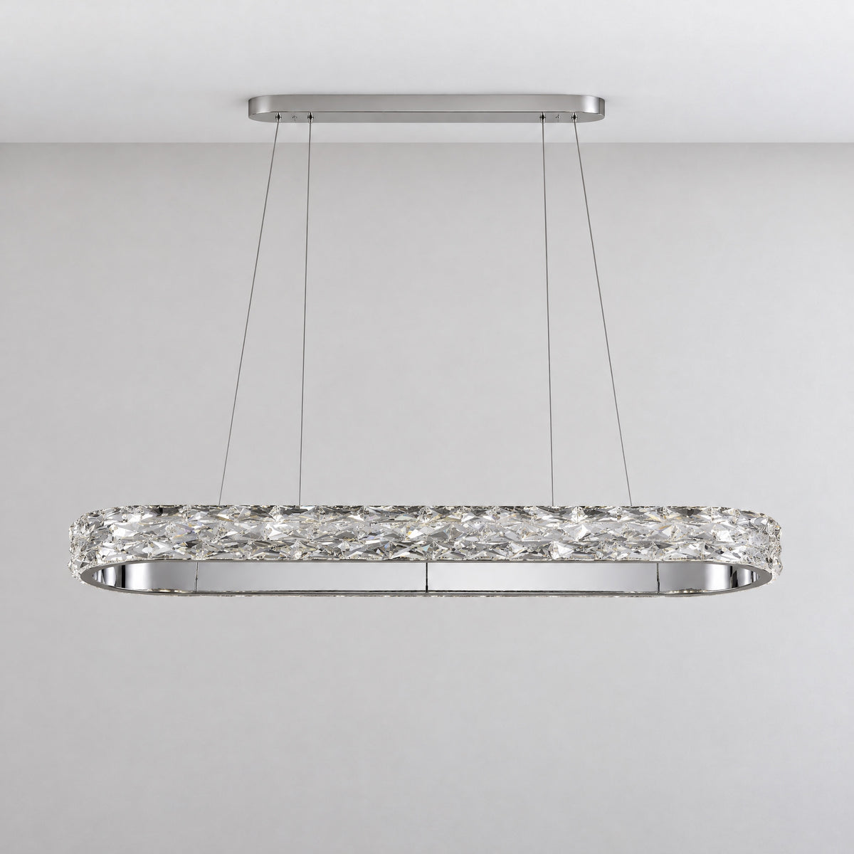 Vega Oval Crystal Chandelier – lights off