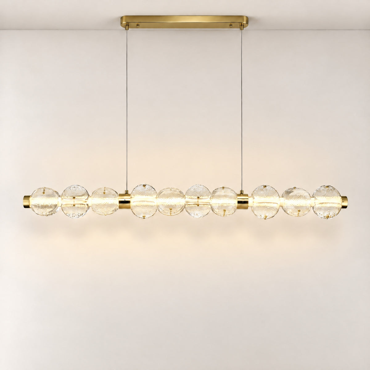 Vela Hand-Blown Glass Linear Chandelier