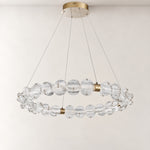 Vela Hand-Blown Glass Ring Chandelier – lights off