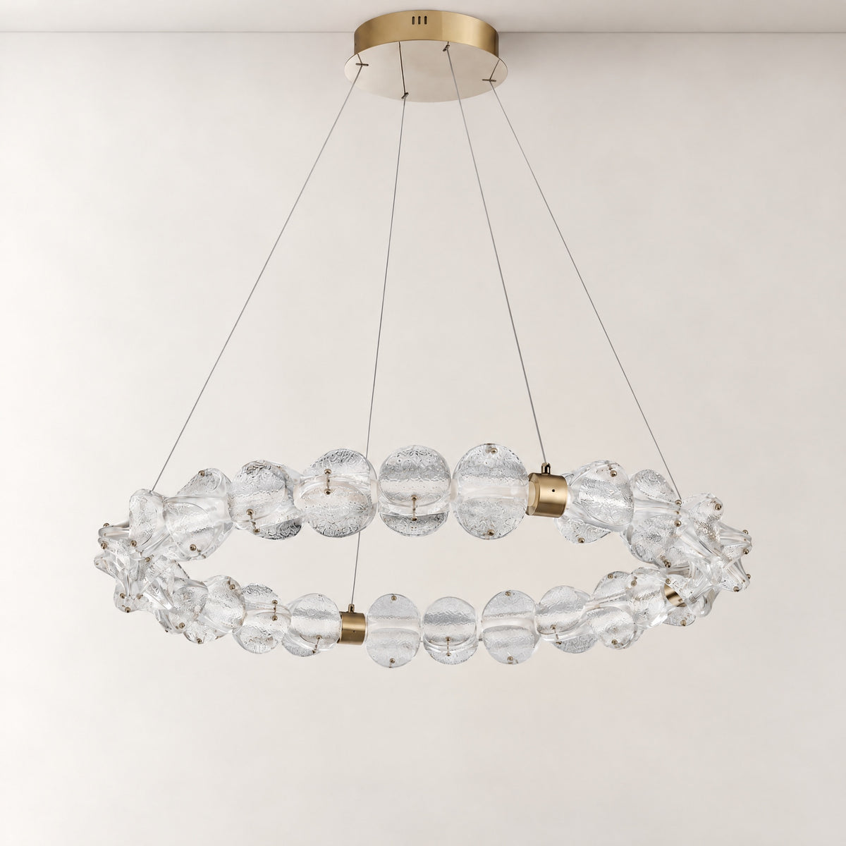 Vela Hand-Blown Glass Ring Chandelier – lights off