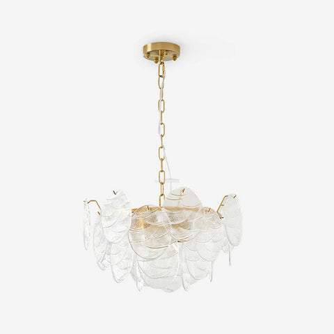 Victorian Disc Round Chandelier - Gold & Clear-1-Yiosilamp