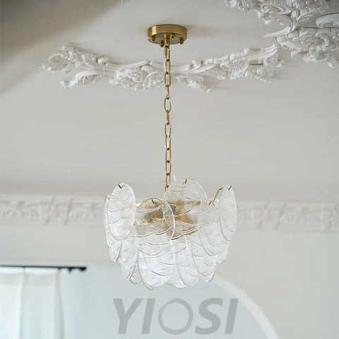 Victorian Disc Round Chandelier - Gold & Clear-1-Yiosilamp