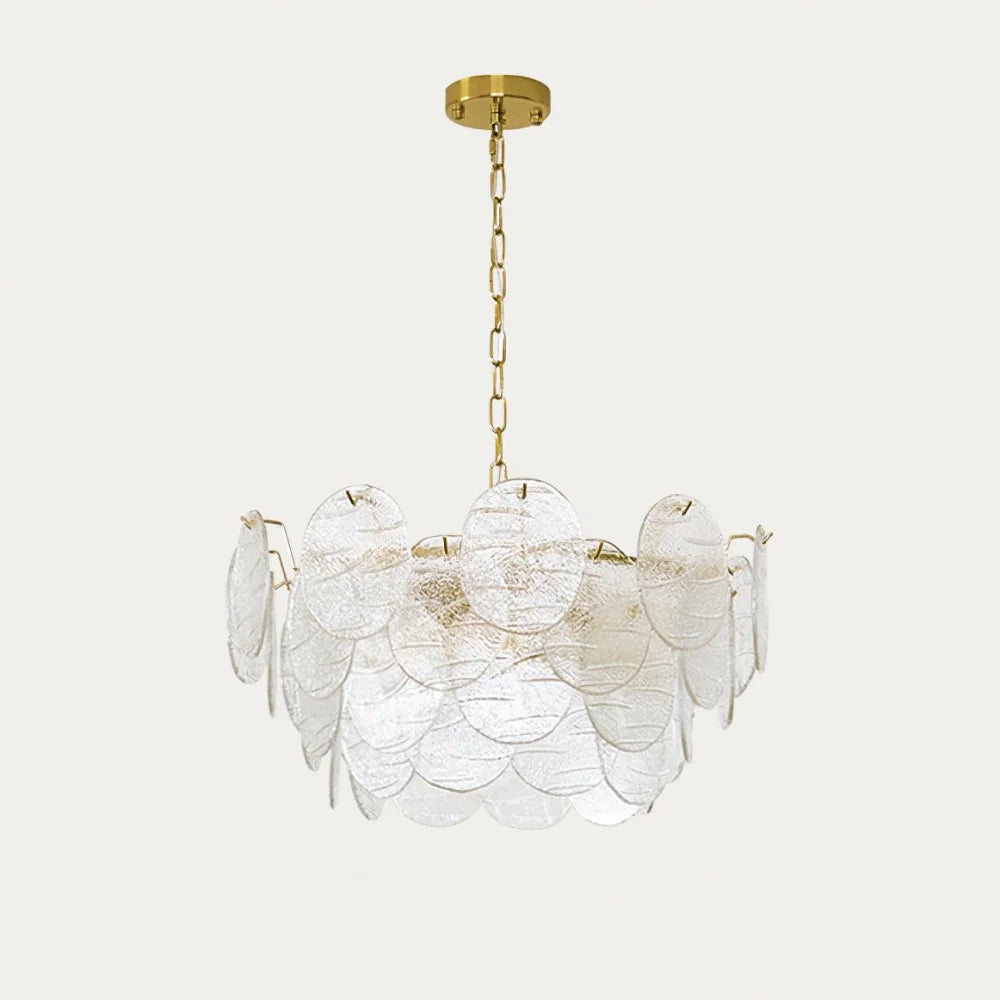 Victorian Disc Round Chandelier - Gold & Clear-1-Yiosilamp