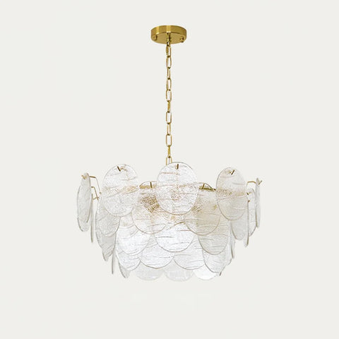 Victorian Disc Round Chandelier - Gold & Clear-1-Yiosilamp