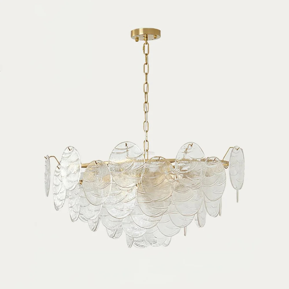 Victorian Disc Round Chandelier - Gold & Clear-1-Yiosilamp