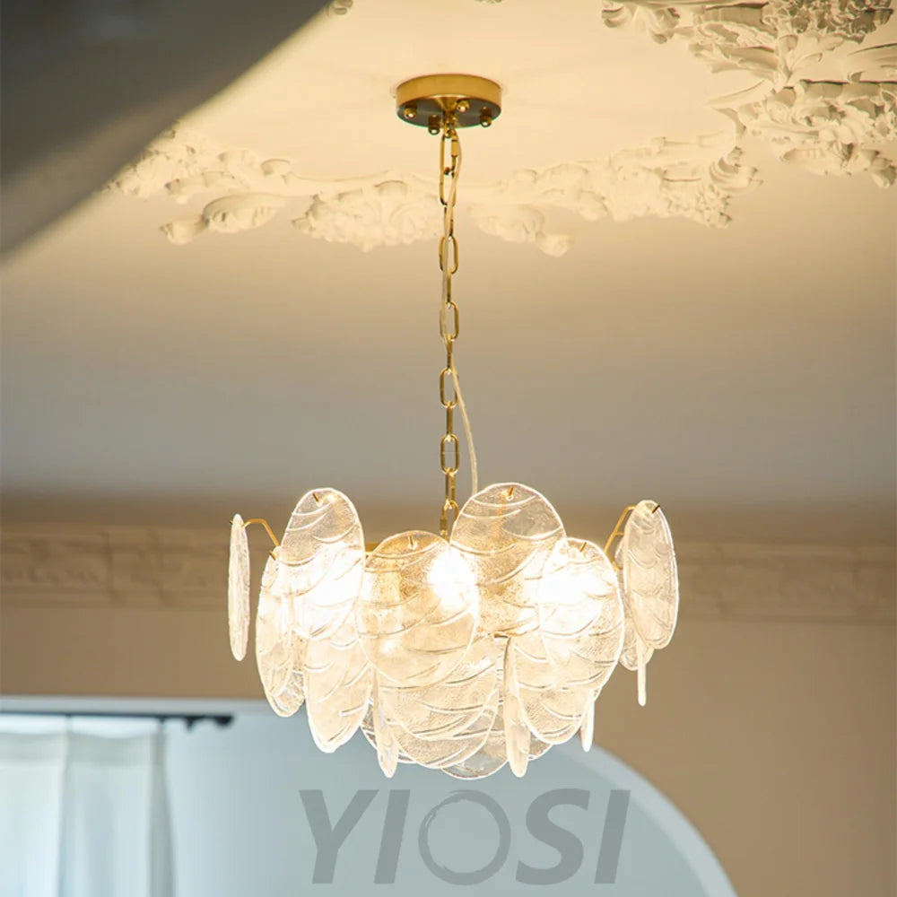 Victorian Disc Round Chandelier - Gold & Clear-1-Yiosilamp