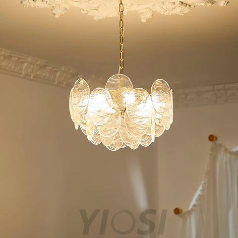 Victorian Disc Round Chandelier - Gold & Clear-1-Yiosilamp