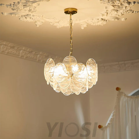 Victorian Disc Round Chandelier - Gold & Clear-1-Yiosilamp