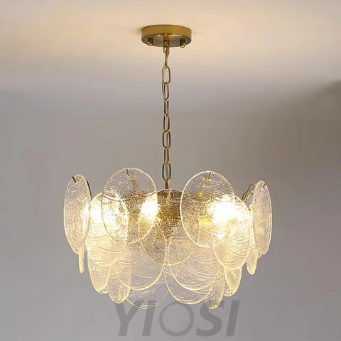 Victorian Disc Round Chandelier - Gold & Clear-1-Yiosilamp