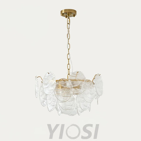 Victorian Disc Round Chandelier - Gold & Clear-1-Yiosilamp